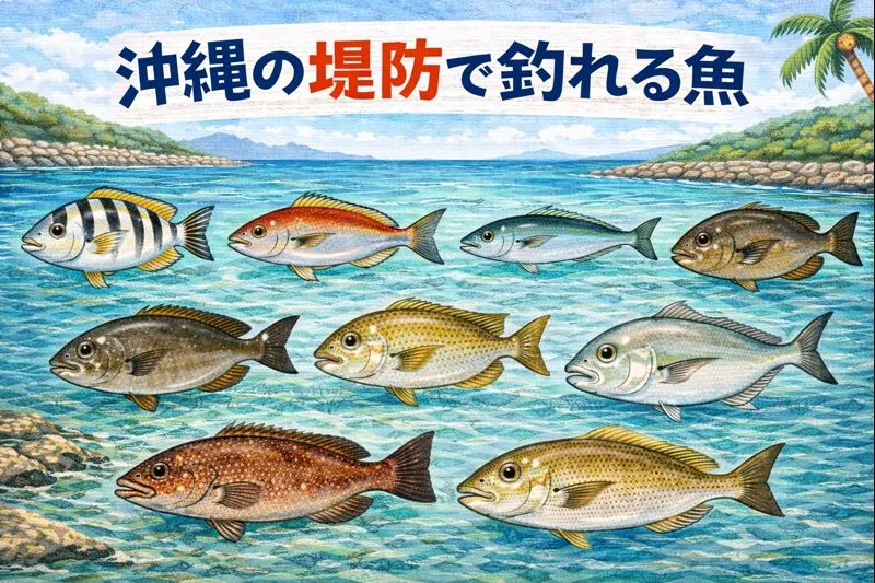 沖縄の堤防で釣れる魚たち