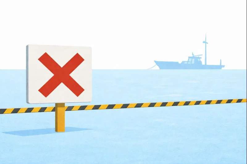 釣り禁止になっている漁港イラスト